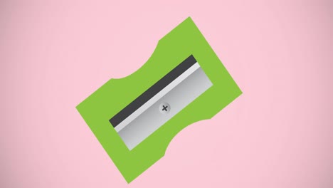 animation of sharpener icon moving on pink background