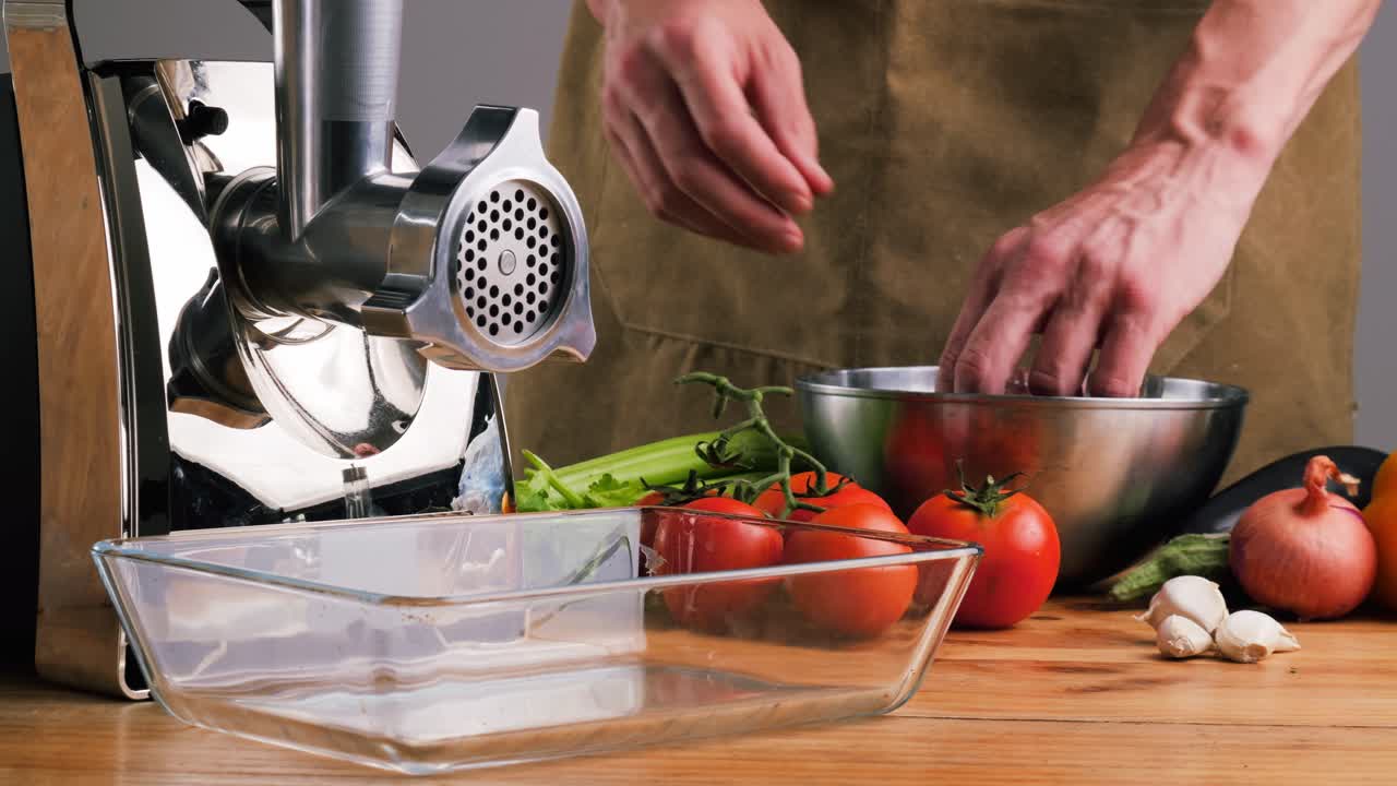 Preparing Ground Meat with Fresh Vegetables