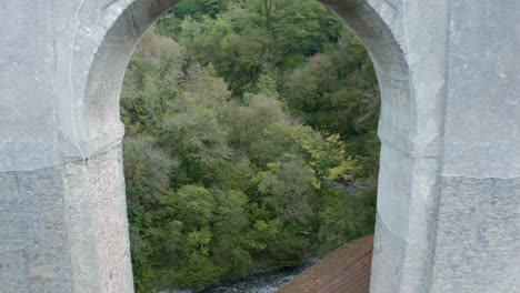 ancient roman aqueduct view from a drone