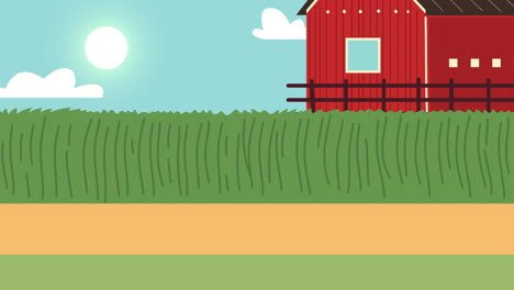 farm rural lasndscape with stable scene