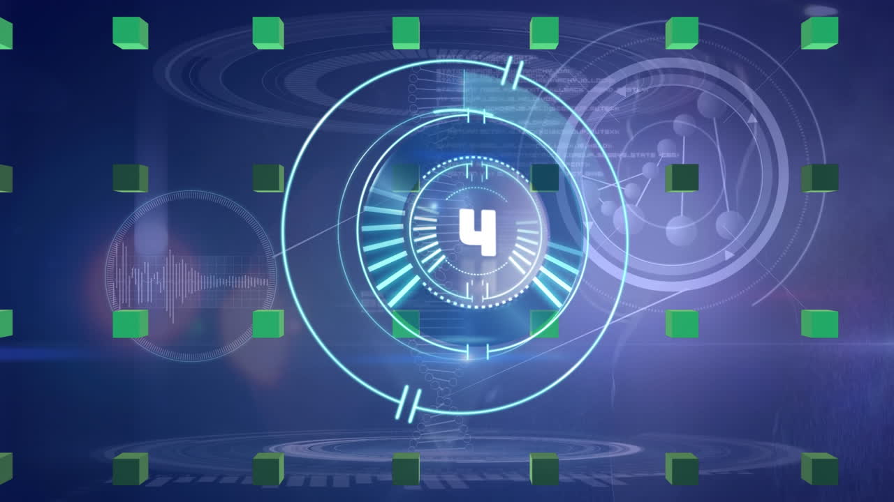 animación del procesamiento de datos científicos en tiempo real