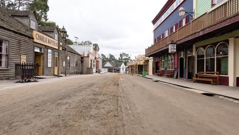 empty old town street with historic buildings