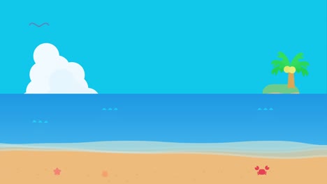 blue sky and beach animation