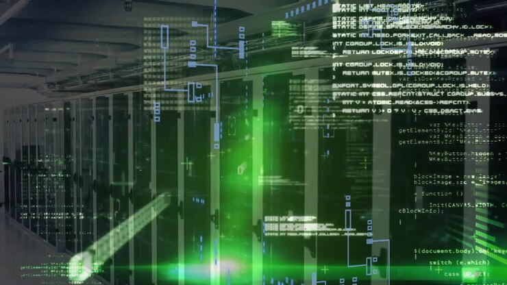 Animation of digital data processing over computer servers