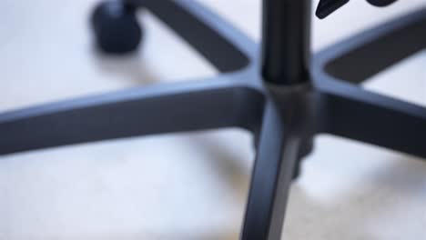 close up of modern office chair detail, black furniture