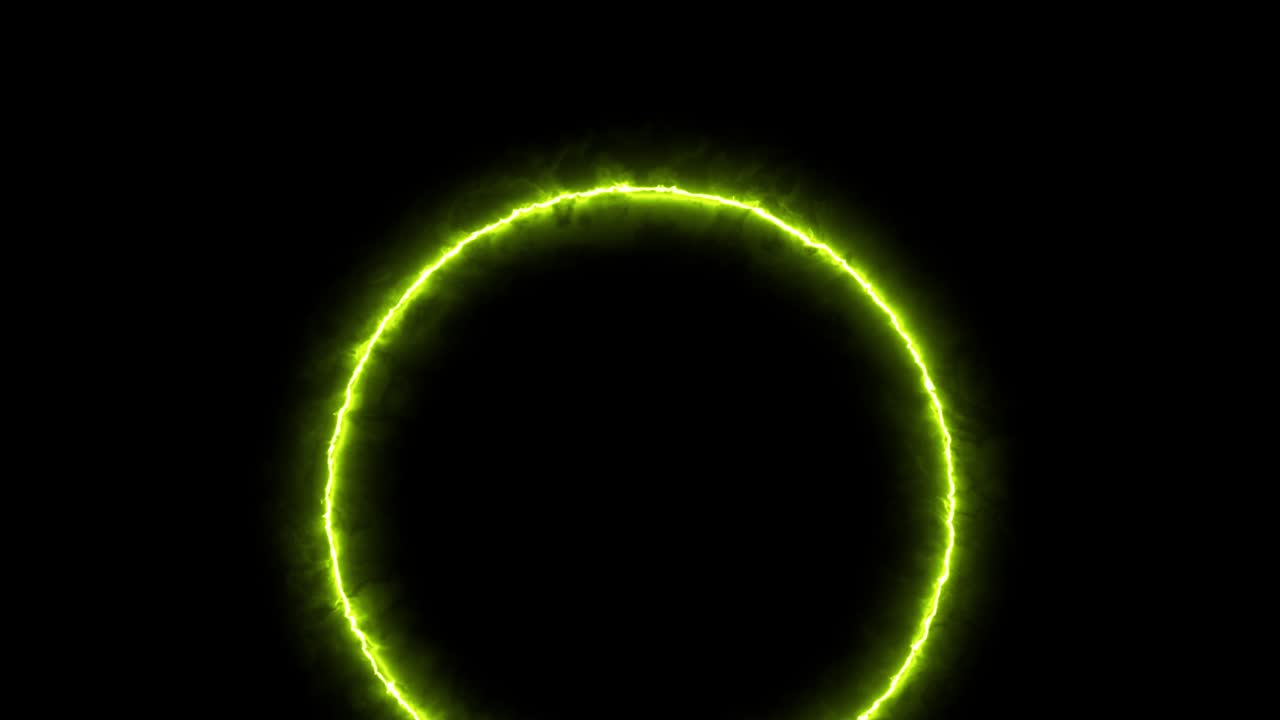 Yellow ring glowing electric animation motion graphics