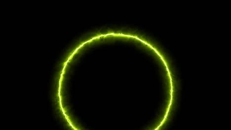anillo amarillo brillante animación eléctrica gráficos de movimiento