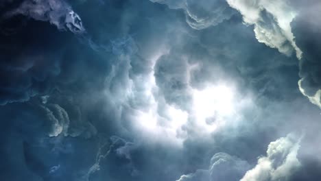 thunderstorm, inside the cumulonimbus clouds in the sky