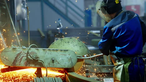 metal cutting operation in a factory