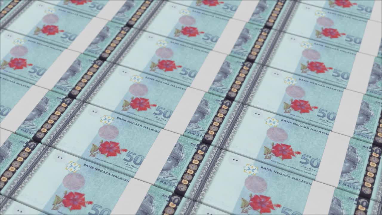 Notas de 500 RINGGIT MALAIOS impressas por uma prensa monetária