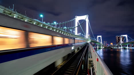 night train on tokyo rainbow bridge