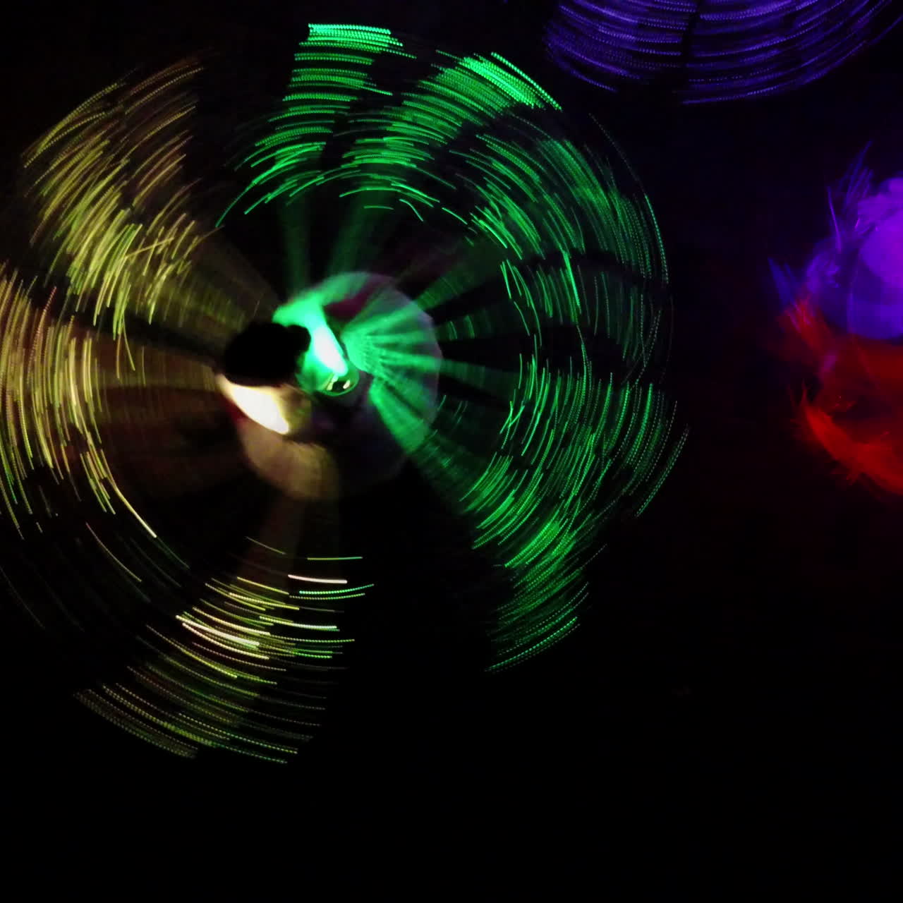 Dancing girls in LED suits. Light show Square video