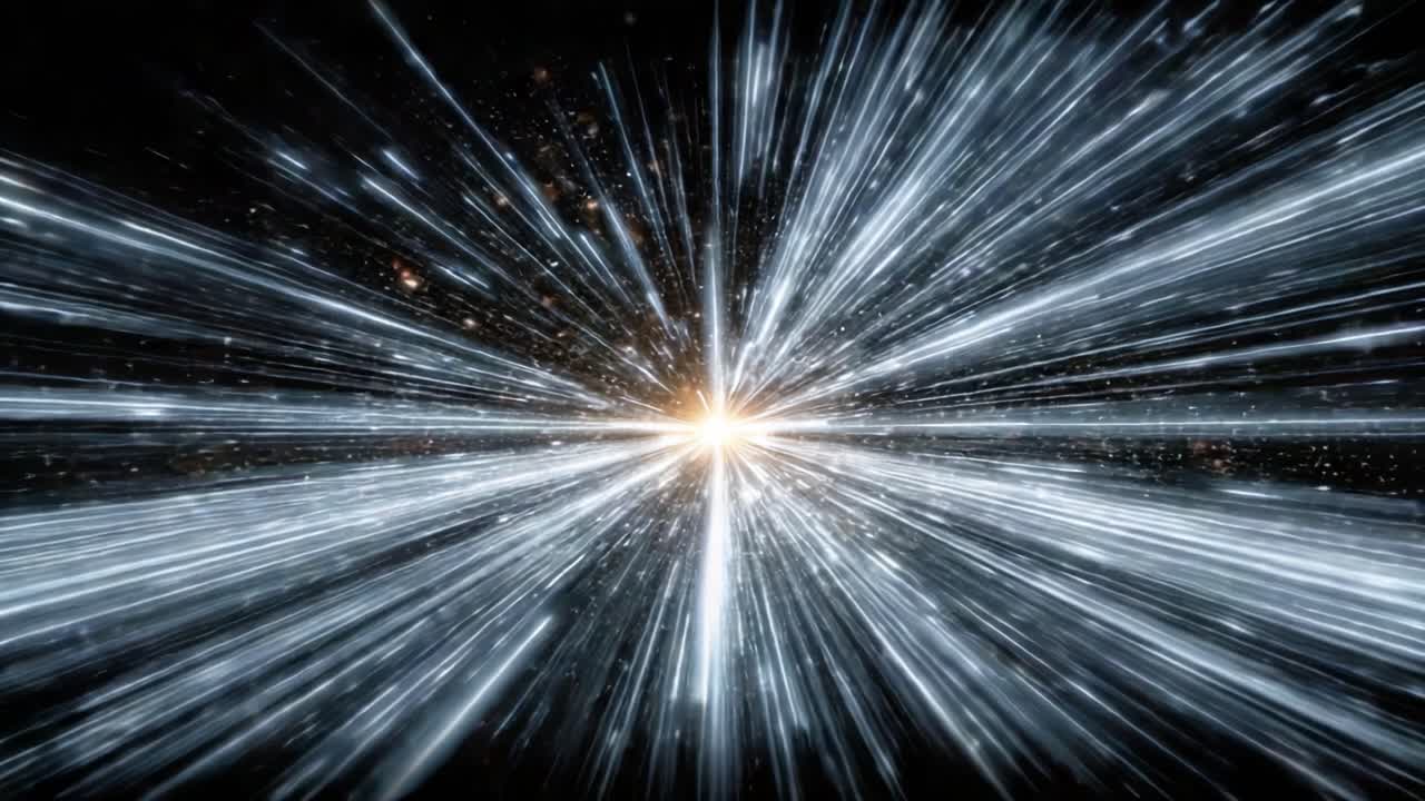 A stunning cosmic burst of light and energy captures the essence of a supernova explosion, showcasing a mesmerizing display of photons and cosmic particles rushing through the universe