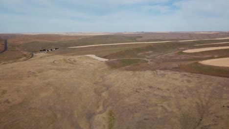 view of highway that runs through the scablands in eastern washington state