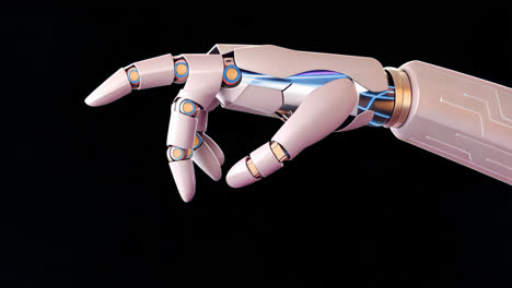 futuristic robotic hand technology animation isolated asset, transparent 4k video, alpha channel