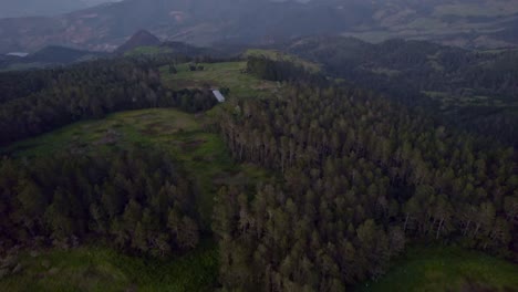 drone flying over woods of valle nuevo national park, constanza in dominican republic