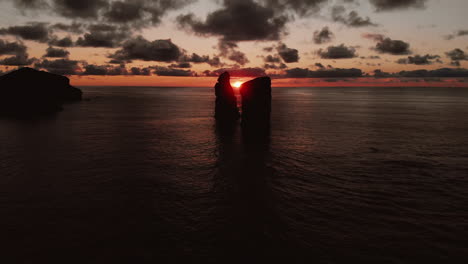 sunset over sea stacks
