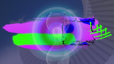 Animation-Des-Scope-Scannens-über-Sanduhren-Und-Formen