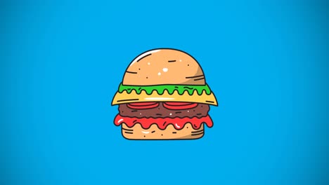 animation of hamburger icon moving on blue background