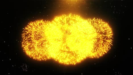 golden candy with fireworks