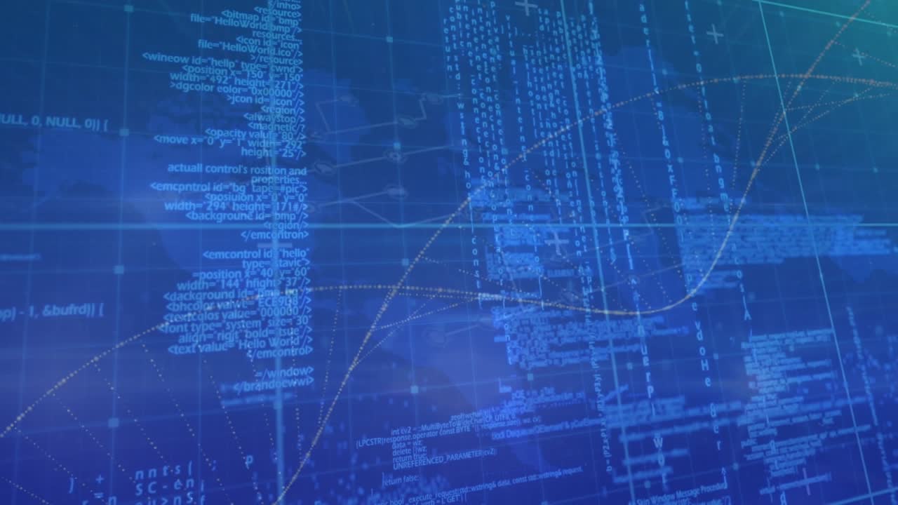 Animation of data processing over world map