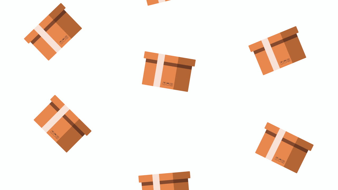 배달 서비스 상자 카튼 패턴 애니메이션