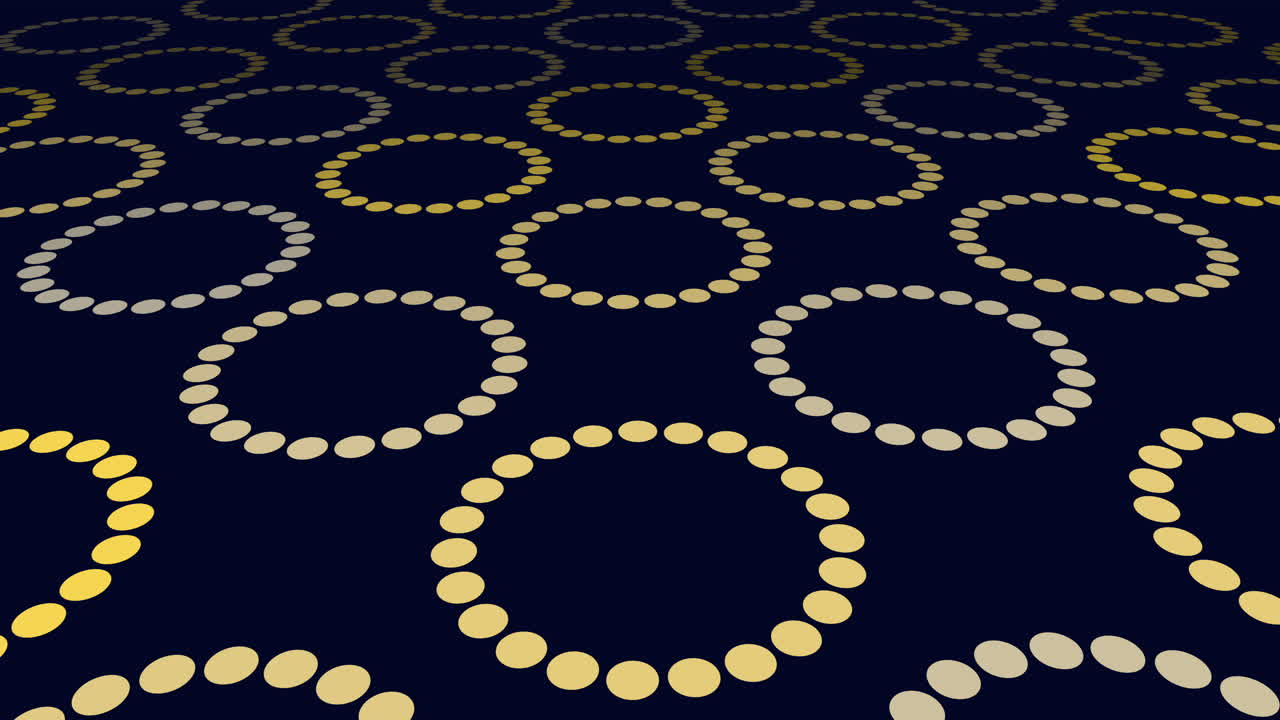 Futuristic circles pattern in rows with rainbow color