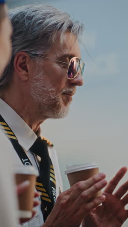pilot having conversation