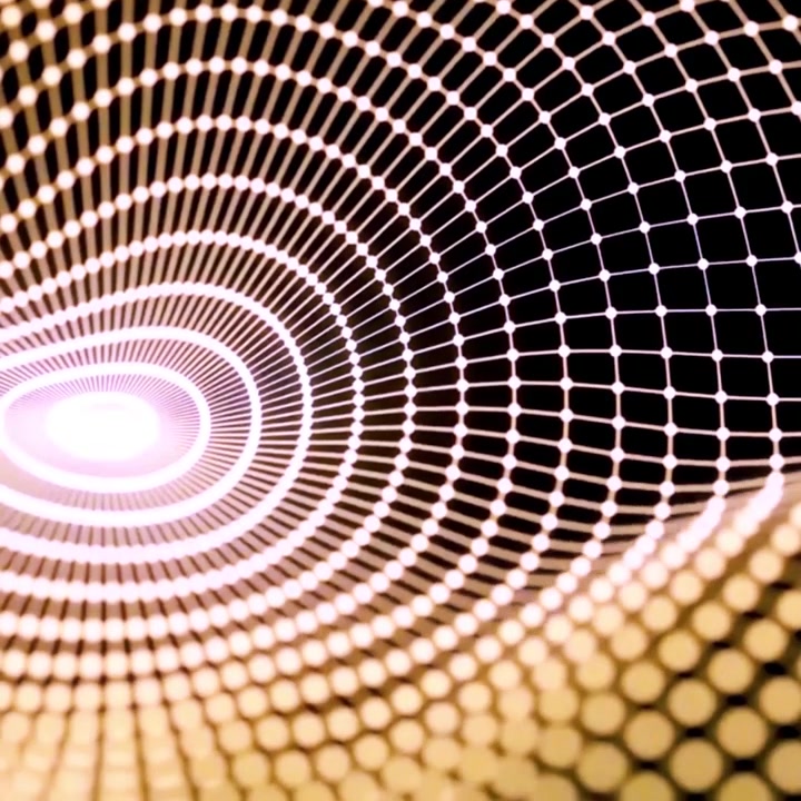 Loop Continuo di un Tunnel a Griglia Digitale Astratta Luminosa