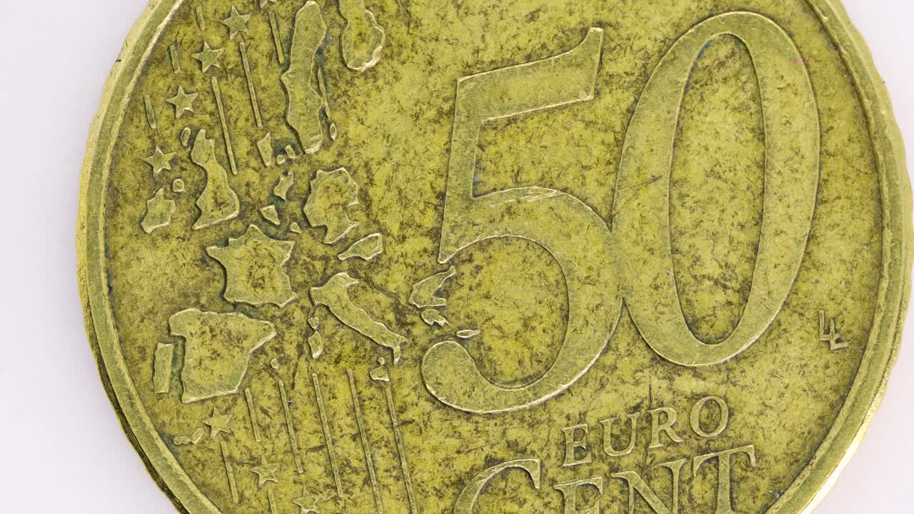 50센트 동전 익스트림 클로즈업, 매크로 촬영