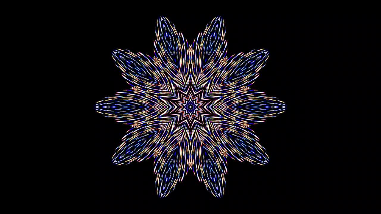 animación de giro suave girando coloridas formas de luz parpadeante, sobre un fondo negro