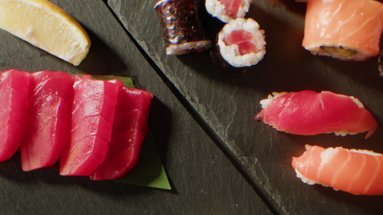 plato de sushi y sashimi