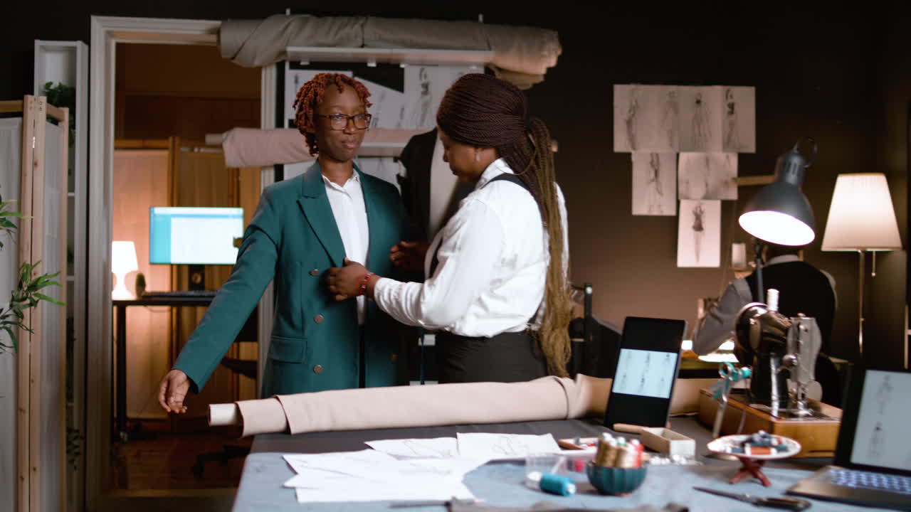 People in the tailor shop