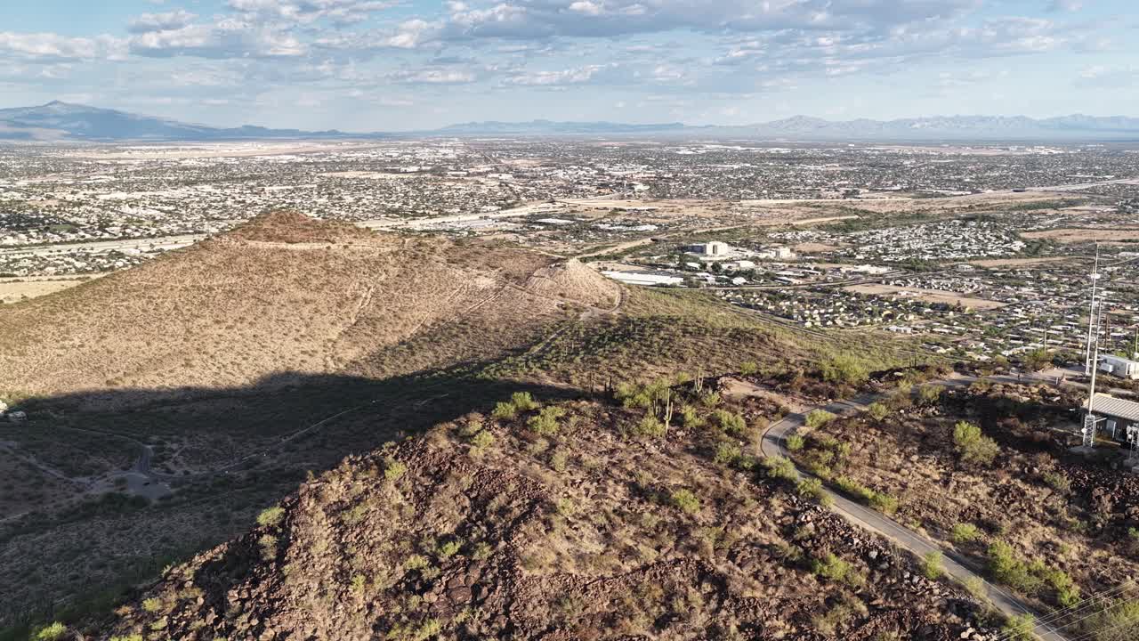 Peak of Tumamoc Hill in Tucson, Arizona by drone