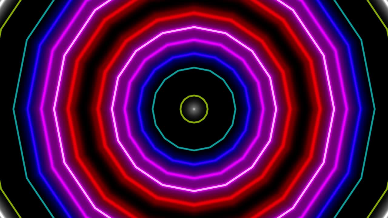 Neon geometric pattern illumination animation motion graphics