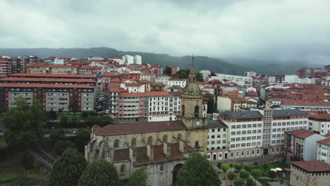 panoramic view of a spanish town with a church