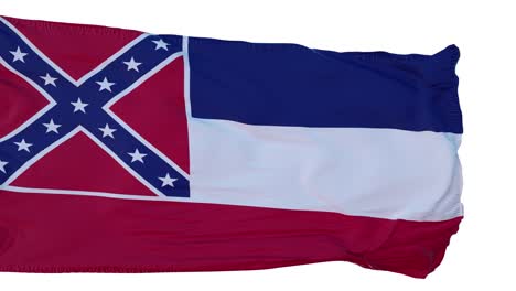 la bandera de mississippi aislada es una animación realista, un bucle sin costuras, 4k.