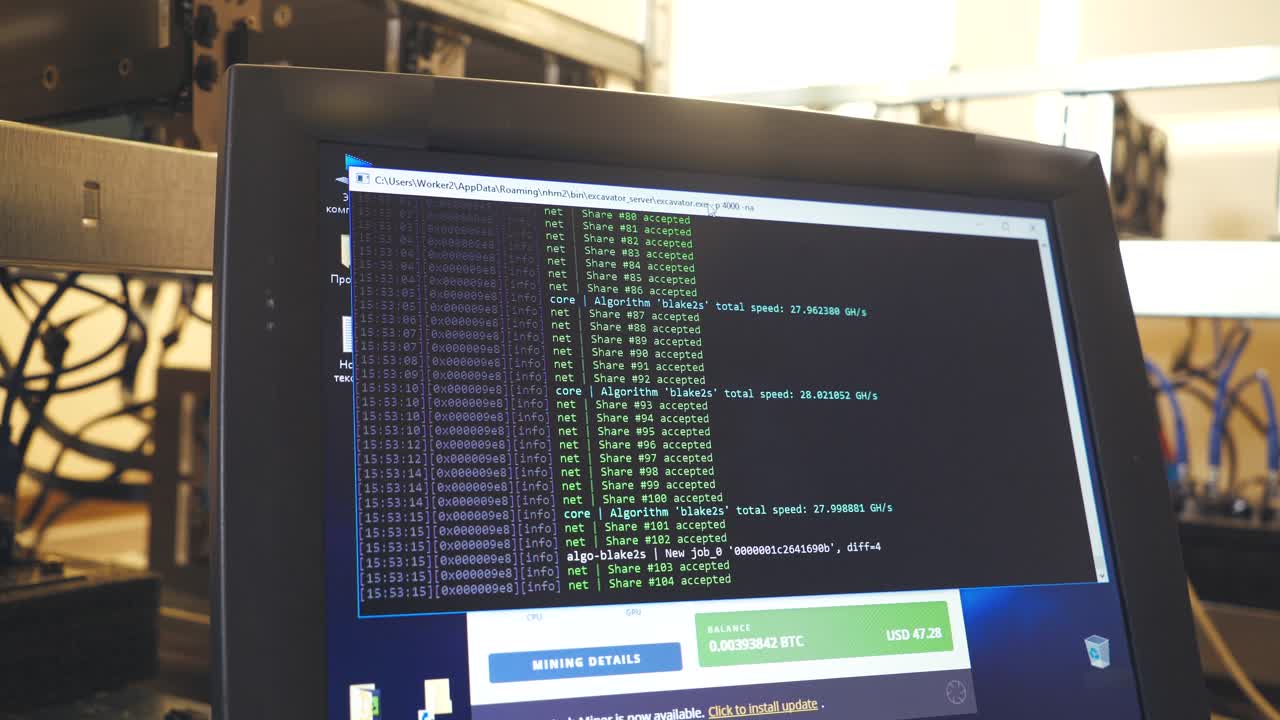 Working graphic video cards for e-currency. Computer for Bitcoin and cryptocurrency mining. Crypto farm. Mining farm