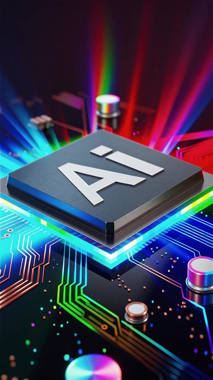 Futuristic AI Chip Motherboard Technology Background