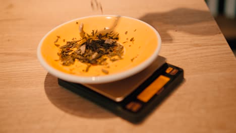 peso ritual de toma de medida de té
