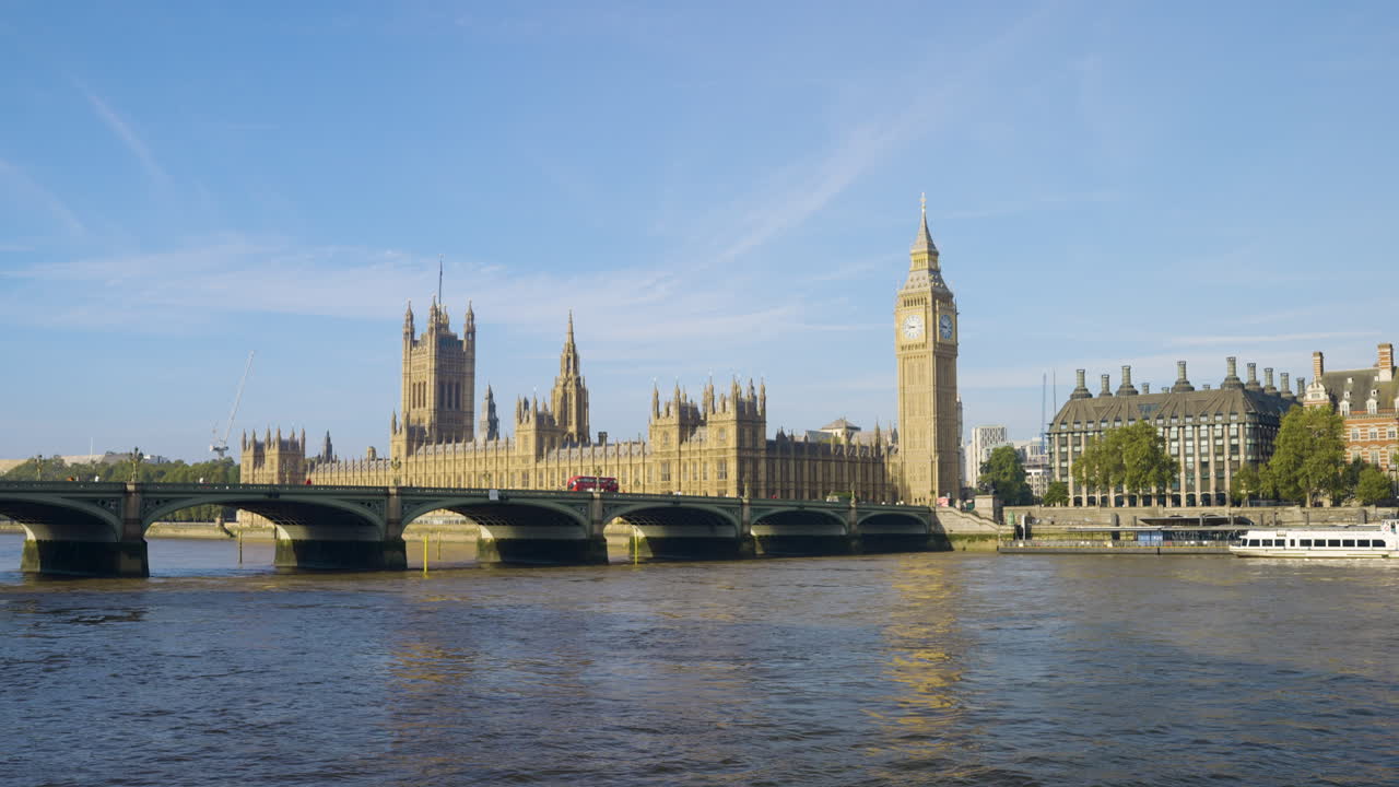 Houses of Parliament, Big Ben, and the River Thames in London