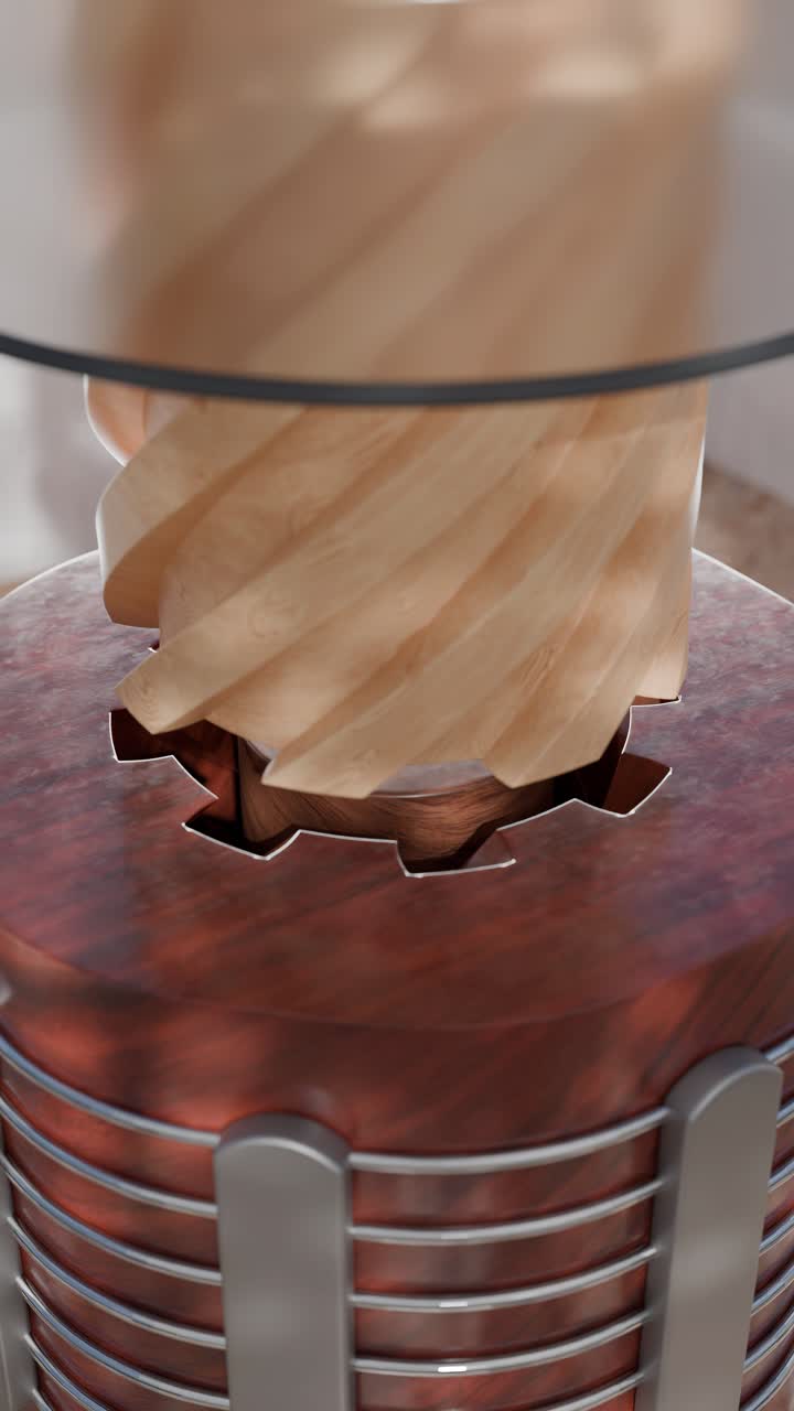 Close-up of a Wooden and Glass Table