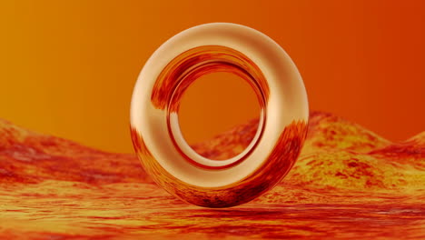 golden ring over molten lava