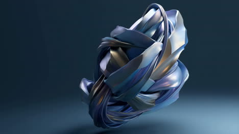 abstract flowing metallic fabric sculpture