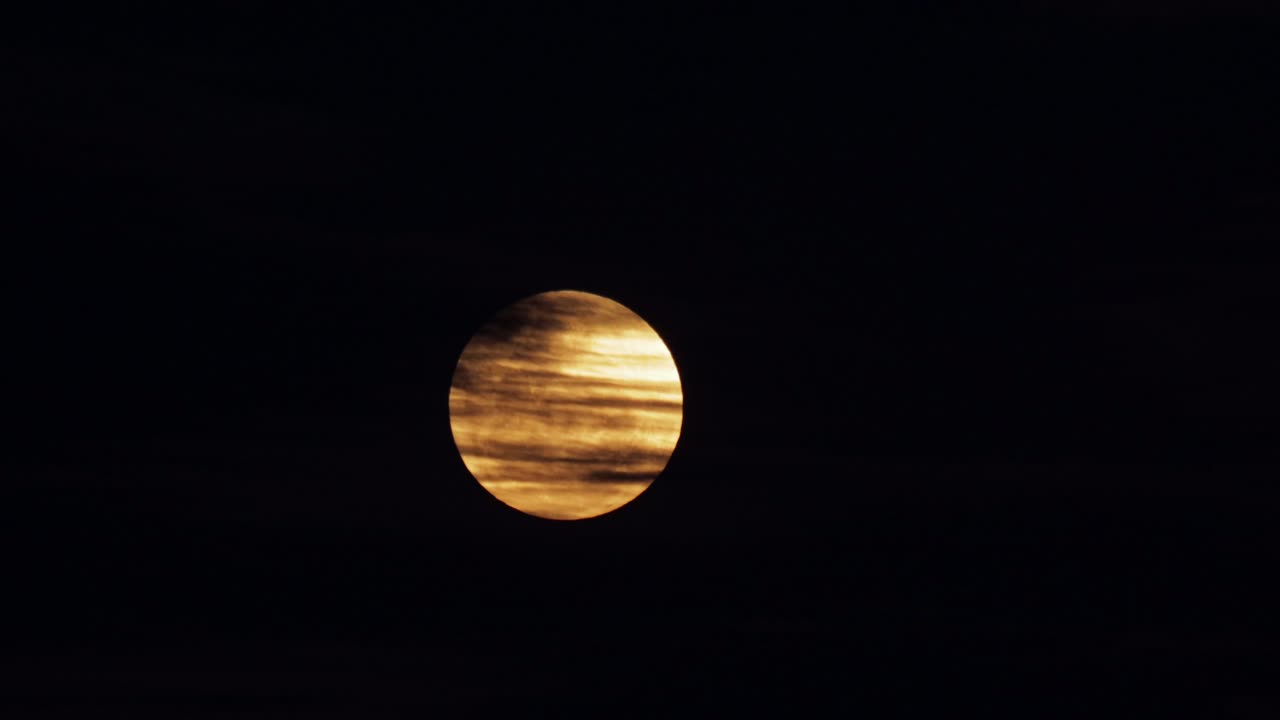 Full Harvest Moon Moon Behind Clouds