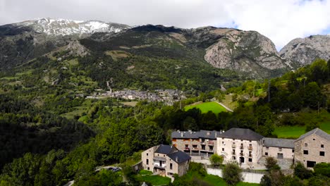 aerial: pyrenean village of queralbs