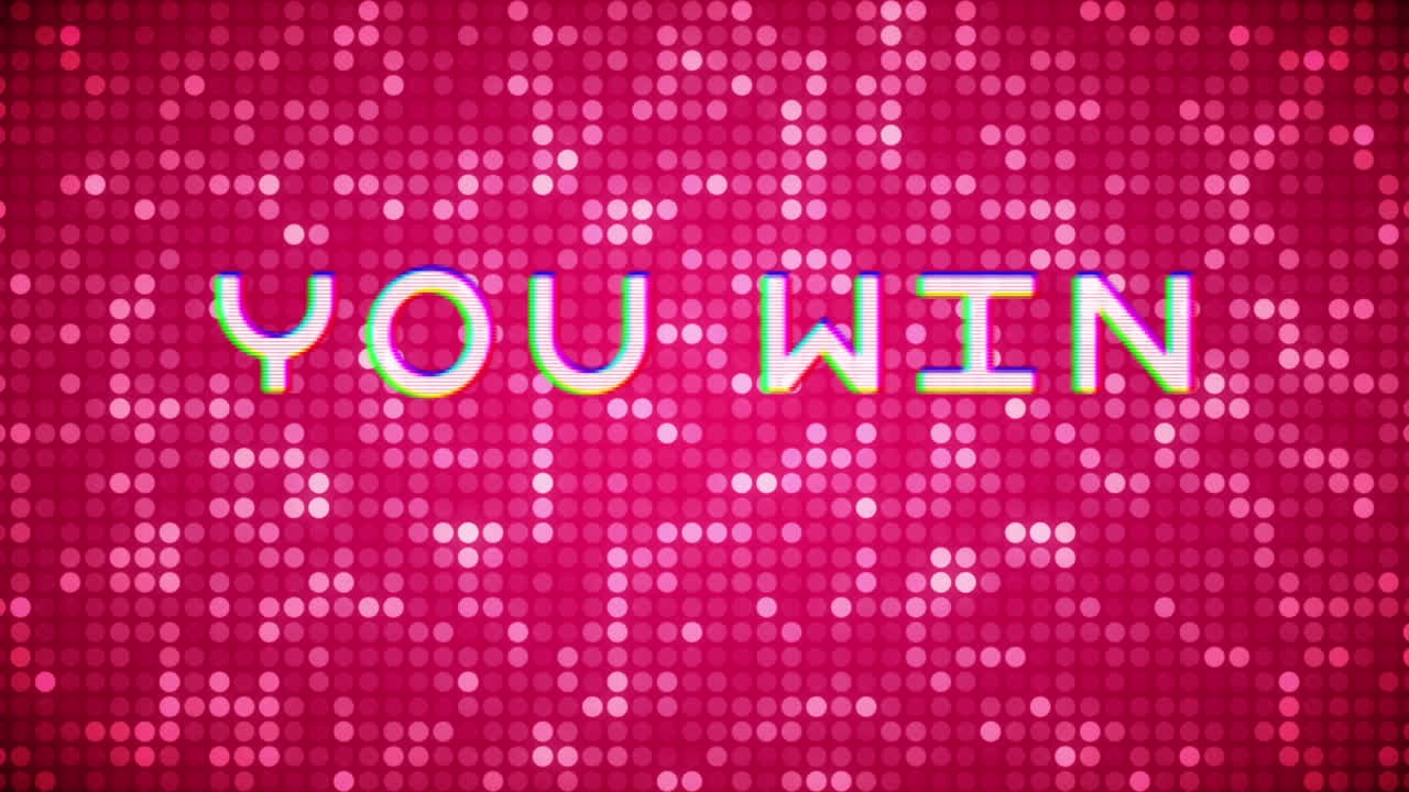 당신은 디스코 분홍색 배경에  ⁇ 색 텍스트를 생성 승리