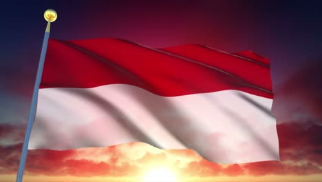4k muy detallada bandera de indonesia en bucle