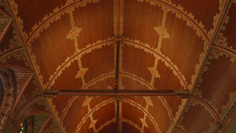 detail of the ceiling of the basilica of the holy blood in bruges, belgium