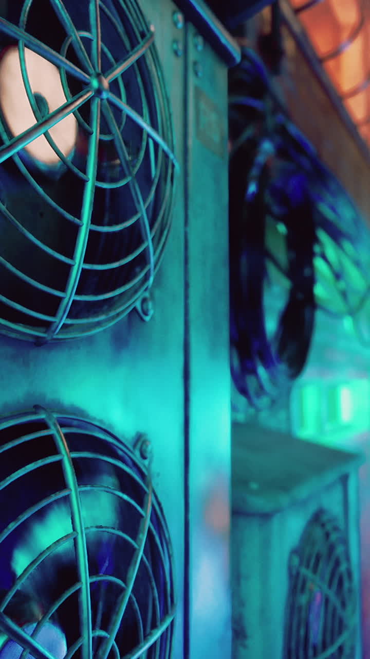 primer plano de los ventiladores de refrigeración de los servidores en un centro de datos